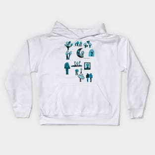 Blue mushrooms Kids Hoodie